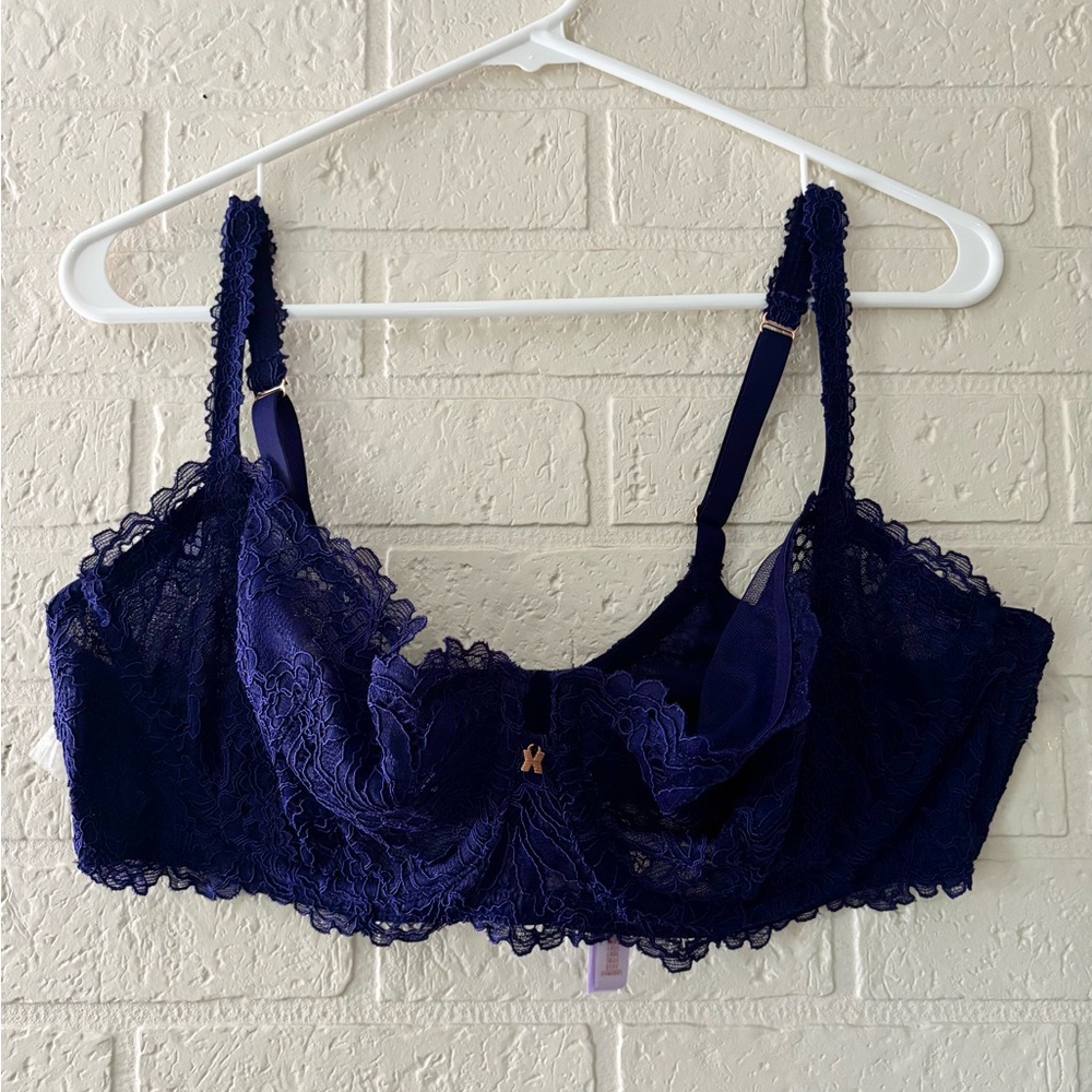 Savage X Fenty Midnight Plum Balconette Lace Bra NWOT
